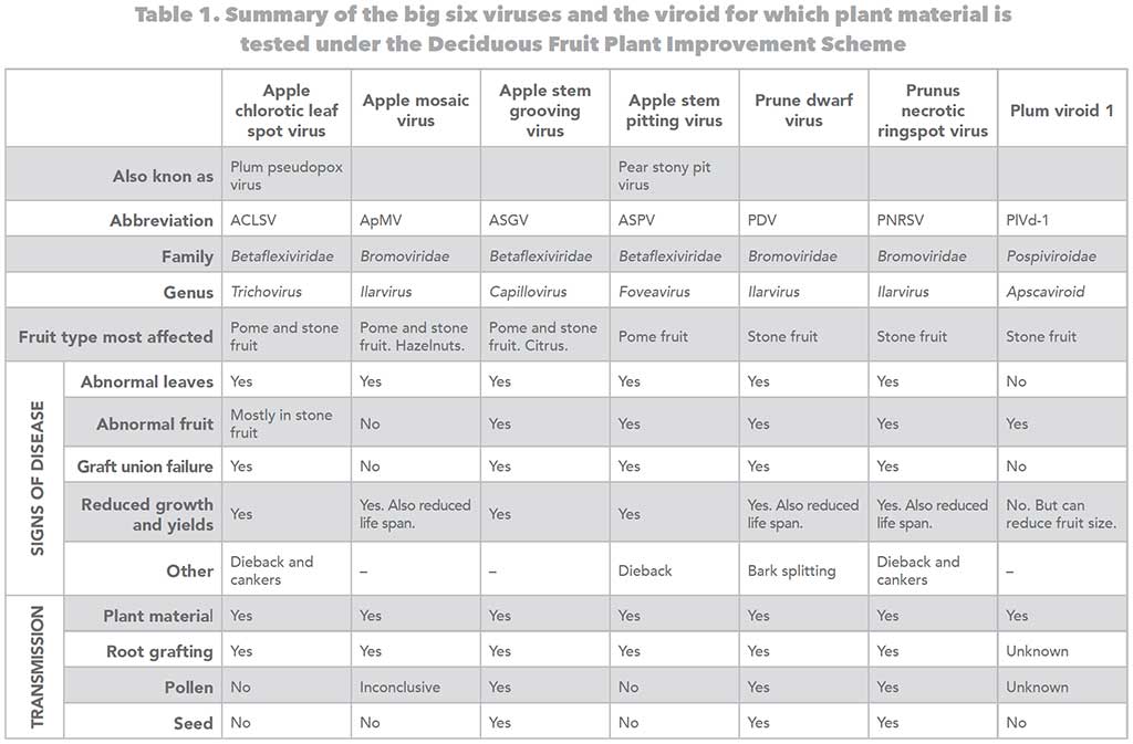 hortgro table big 6 virus